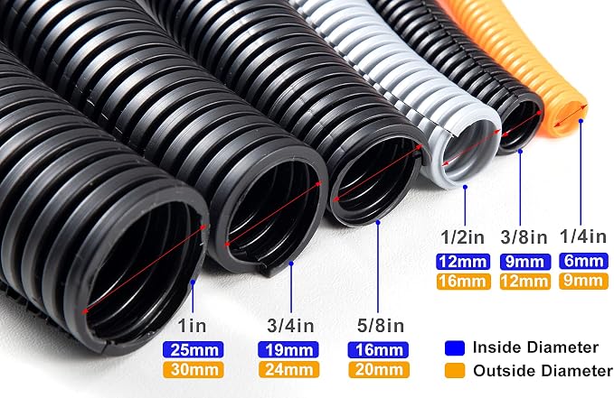 ZhiYo 50 FT 1/2" Wire Loom Split Tubing Auto Wire Conduit - Image 2