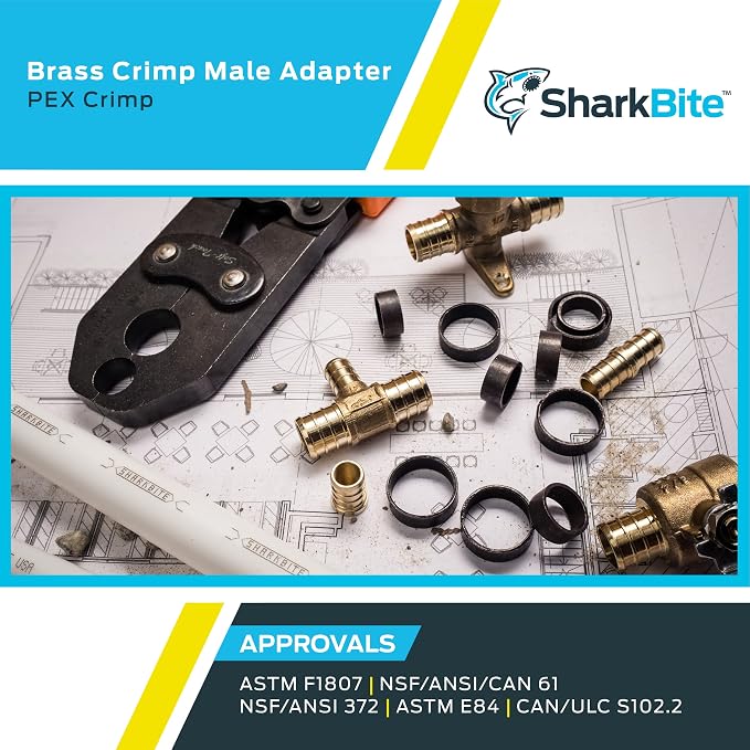 SharkBite 1 Inch Crimp MNPT Male Adapter, Brass Plumbing Fitting, PEX Pipe - Image 5