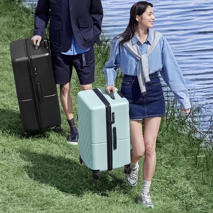 NINETYGO Trunk Luggage 26 Inch, Medium Checked Luggage - Image 9