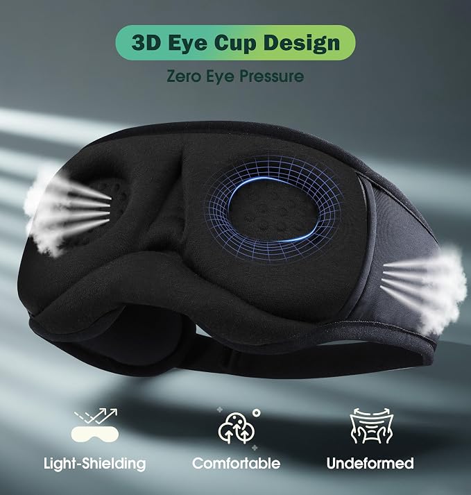 Sleep Mask with Headphones Bluetooth 5.4，LC-dolida 2025 New 3D Bluetooth Sleep - Image 6
