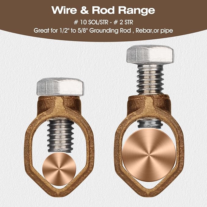 50PCS Silicon Bronze Ground Rod Clamp, UL & CSA listed - Image 4