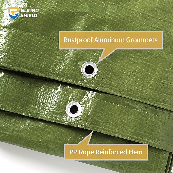 GUARD SHIELD Tarp Green 9x12 Feet Multi Purpose Waterproof Poly Tarp Cover 5mil - Image 5