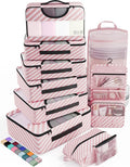 Veken 10 Set Packing Cubes for Travel Essential, Suitcase Organizer Bags in 4 by Veken