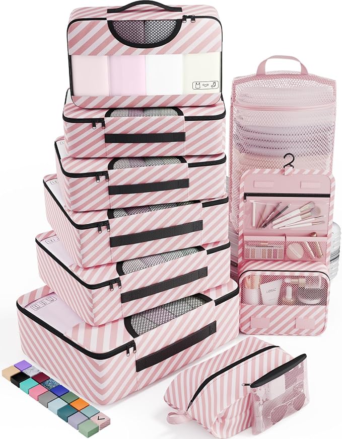 Veken 10 Set Packing Cubes for Travel Essential, Suitcase Organizer Bags in 4 by Veken