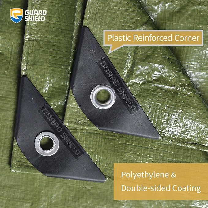 GUARD SHIELD Tarp Green 8x12 Feet Multi Purpose Waterproof Poly Tarp Cover 5mil - Image 3
