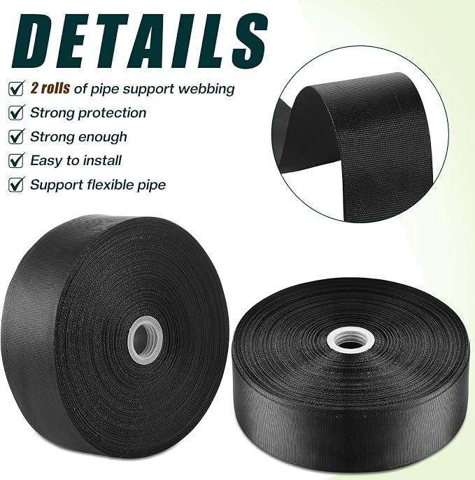 Frienda 2 Rolls Heavy Duty Duct Strap, 400 ft X 1.97 Inch Black Duct Aid - Image 2