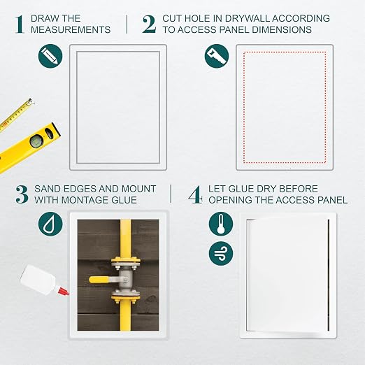 10" x 13" White ABS Plastic Plumbing Access Panel - Image 3