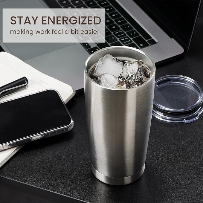 MEWAY 20oz Tumbler Cup Double Wall Vacuum Insulated Travel Mug Bulk, Stainless - Image 4