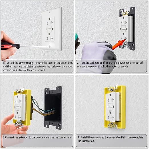 Electrical Outlet Box Extender, Single Gang, 1/4 Inch, 1 Pack | Premium ABS - Image 4