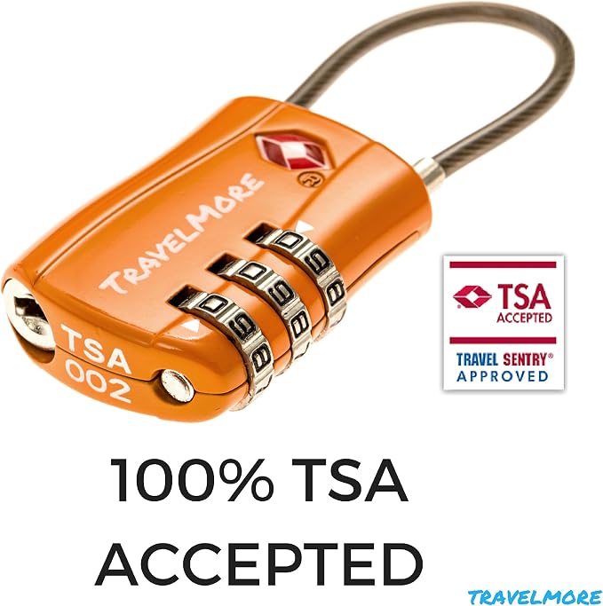 2 Pack TSA Approved Travel Combination Cable Luggage Locks - Image 3