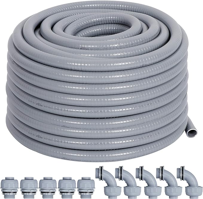 Liquid-Tight Conduit Kit 1/2 50ft w/UL Certification | Flexible Electrical by Neorexon