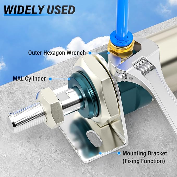 TAILONZ PNEUMATIC Blue Straight 8mm Tube OD x 3/8 Inch G Thread Push to Connect - Image 7