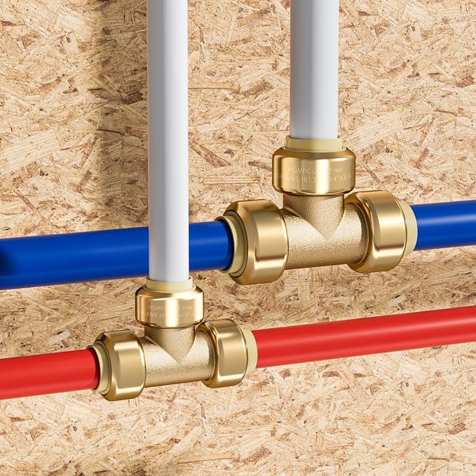 1/2" Pex Fitting Pex Tee 6pcs Push Fit Plumbing Tee, Push-to-Connect Plumbing - Image 3