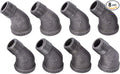 1/2" Street Elbow 45 Degree Fitting, PIPE DECOR Black Malleable Iron Fittings by PipeD%C3%A9cor