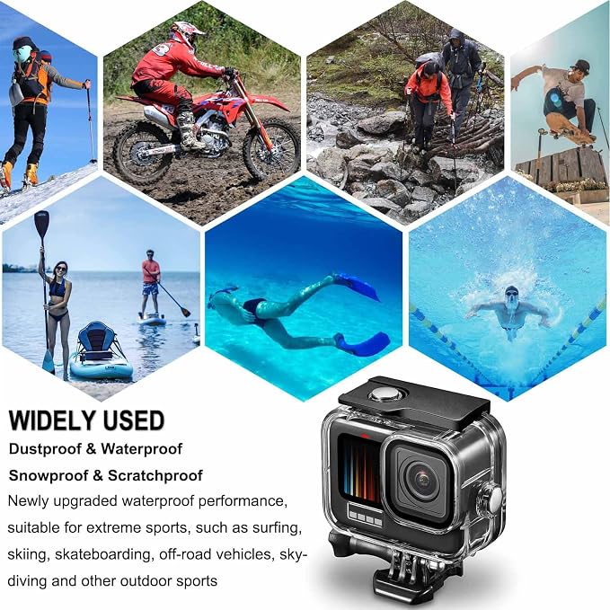 Compatible for Go Pro Hero 7 6 5 Black Waterproof Housing Case 45M/147FT - Image 7