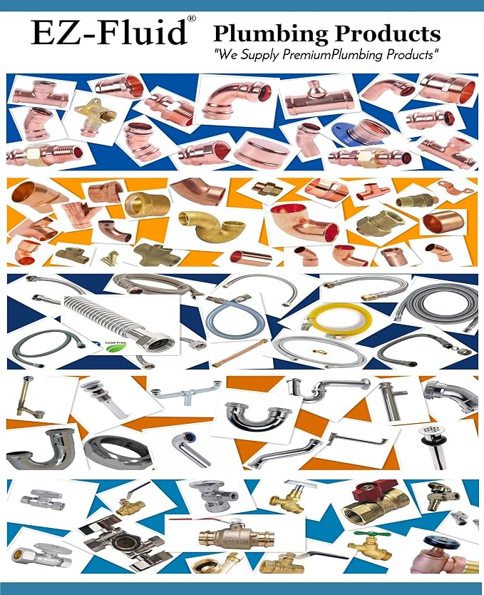 EZ-FLUID Plumbing 2" C X C LF Short Radius Copper 90 Degree Elbow Pressure - Image 3