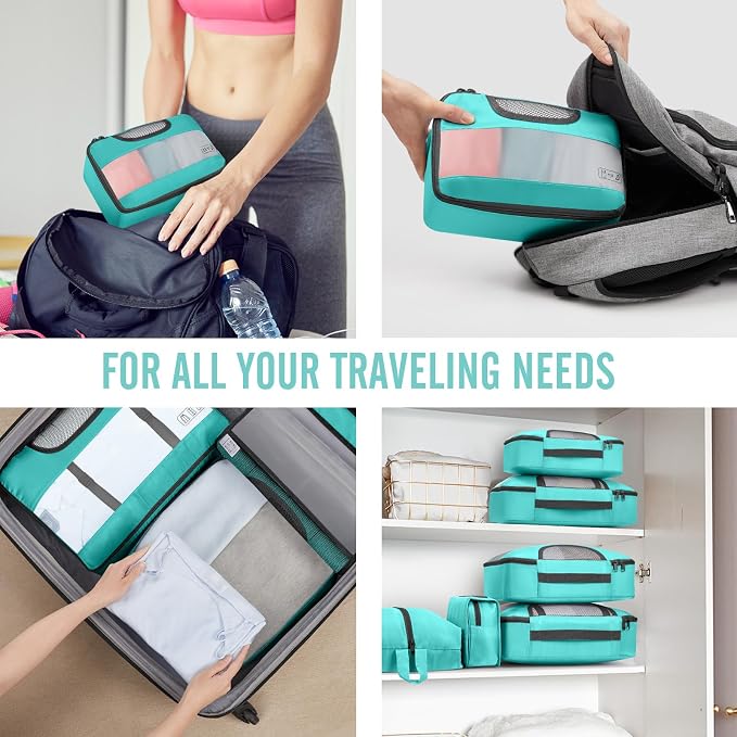 Veken 8 Set Packing Cubes for Travel Essentials, Suitcase Organizer Bags in 4 - Image 7