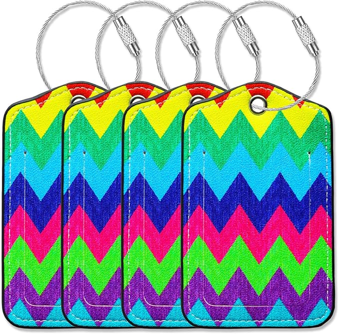 Luggage Tags for Suitcases-Colorful Luggage Tag 4 Pack by GOWRAPS