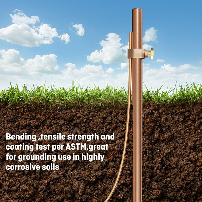 3Ft Ground Rod 1/2" Copper Clad Grounding Rod - Image 5