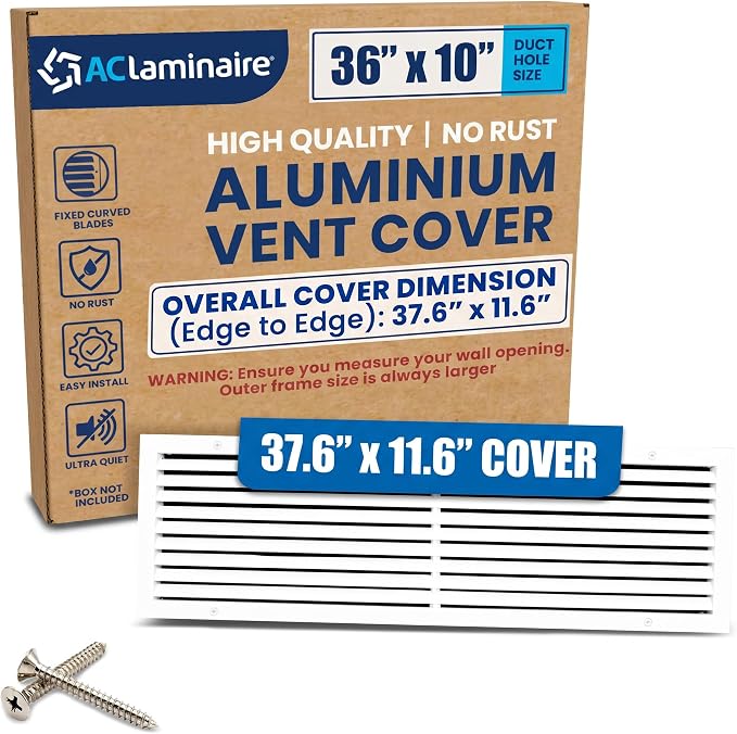 36x10 Aluminum Wall Ceiling Air Return Vent Cover HVAC Rustproof Grille by ACLAMINAIRE