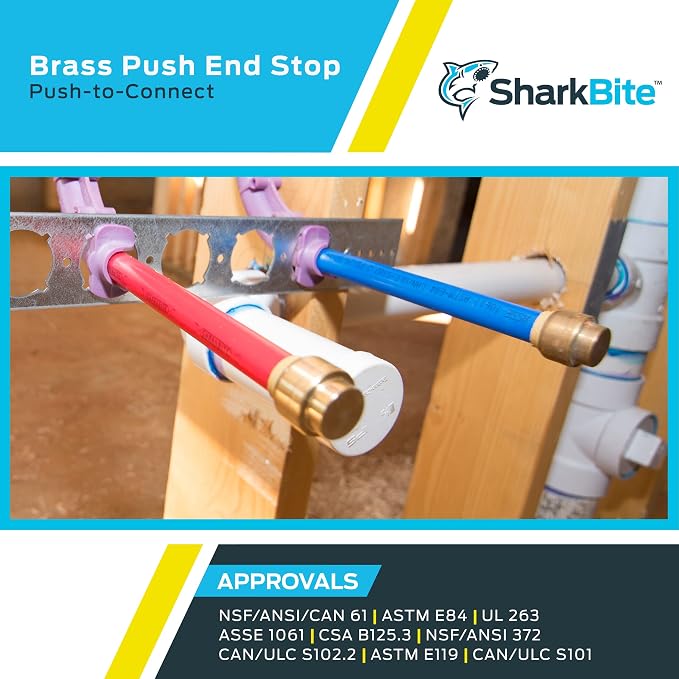 SharkBite 3/4 Inch Push Cap, Push to Connect Brass Plumbing Fitting, PEX Pipe - Image 5