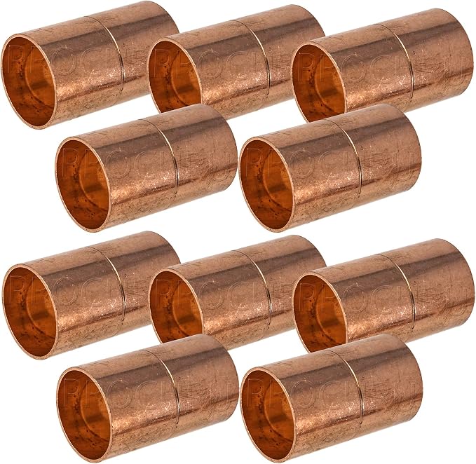 10-Pack 1-1/4 Inch Copper Coupling by PROCURU