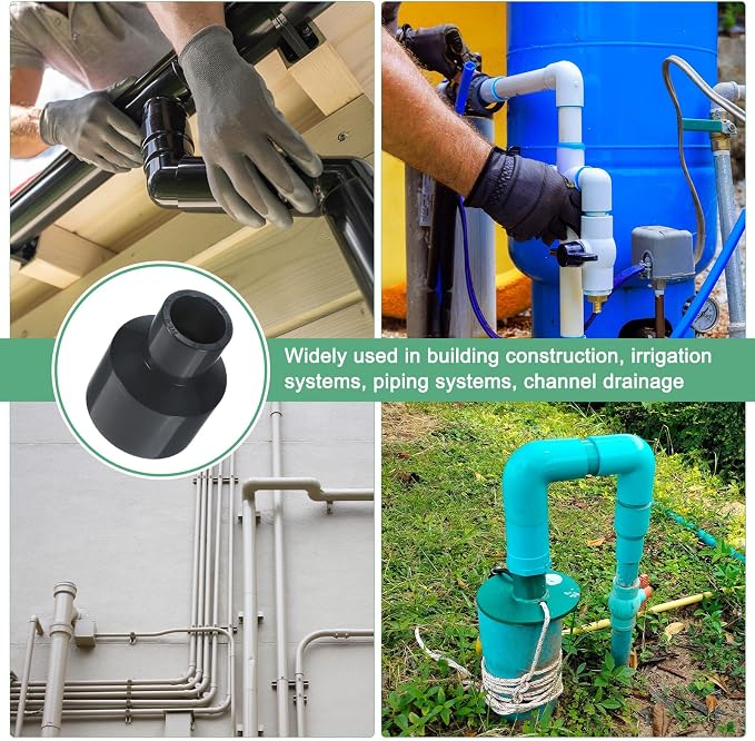 M METERXITY 1-Pack UPVC Reducer Pipe Fitting, 1-1/2"x3/4" Reducing Coupling - Image 6