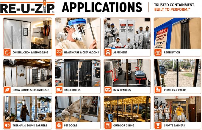 RE-U-ZIP Reusable Dust Barrier Zipper, Replaceable & Lockable, Cost-Effective - Image 6