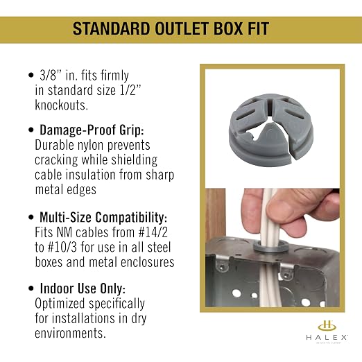 Halex 3/8 in. Non-Metallic Push-in Connector, 1/2 in. Knockout, tool-free wiring - Image 4