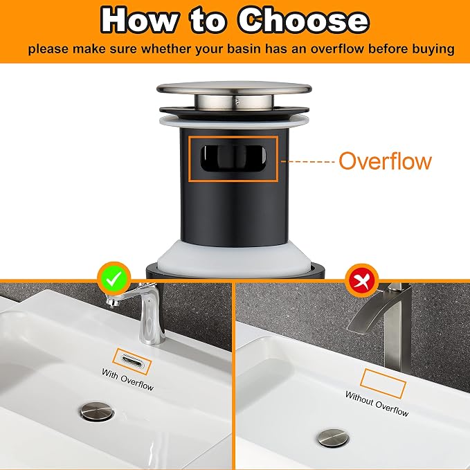 TIORIY Pop Up Bathroom Sink Drain - Image 3
