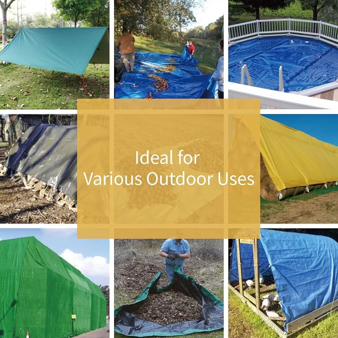 GUARD SHIELD Tarp Green 8x12 Feet Multi Purpose Waterproof Poly Tarp Cover 5mil - Image 7