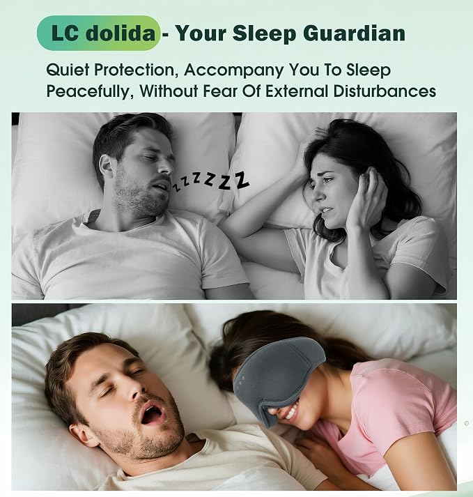 Sleep Mask with Headphones Bluetooth 5.4，LC-dolida 2025 New 3D Bluetooth Sleep - Image 7