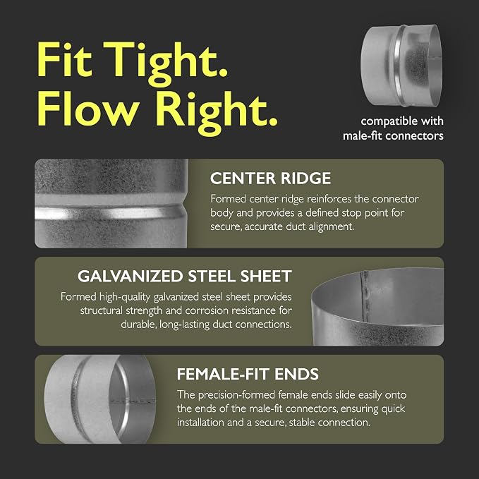 8 Inch Duct Fitting Connector for HVAC Ducting - Image 4