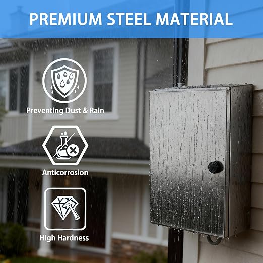 Electrical Enclosure 12x12x8, 304 Stainless Steel Enclosure IP66 Waterproof and - Image 3