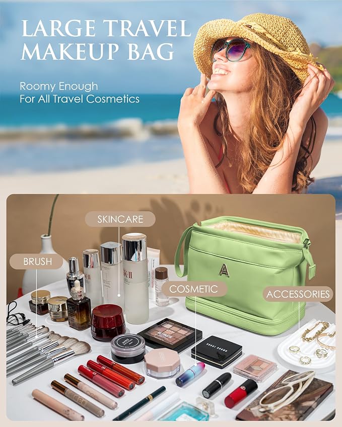 Maid Of Honor Gifts, Initial Large Makeup Bag, Bride To Be Gifts, Double Layer - Image 3