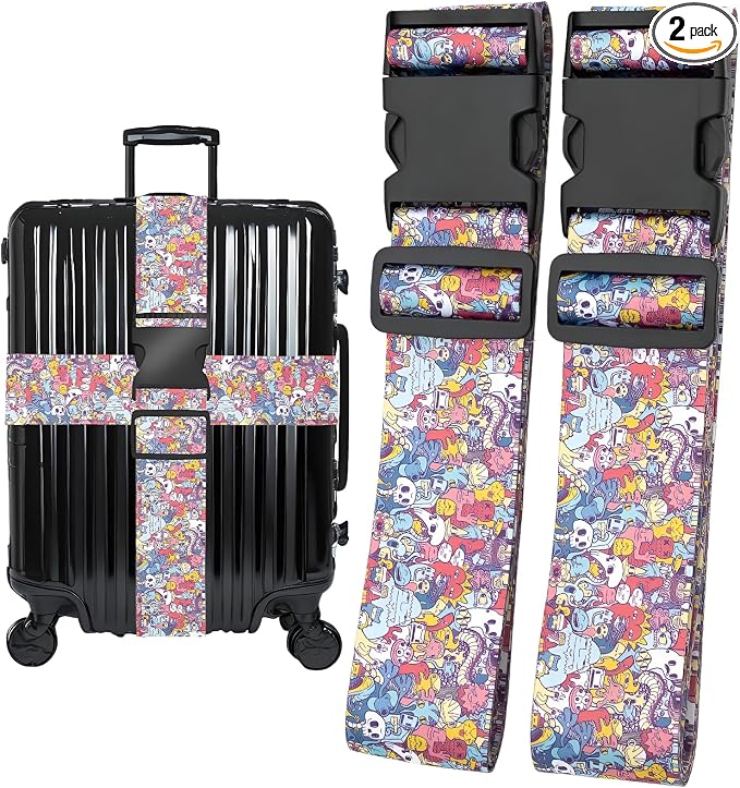 Monsters Luggage Straps for Suitcases, Adjustable Luggage Travel Belt to Keep by Unknown