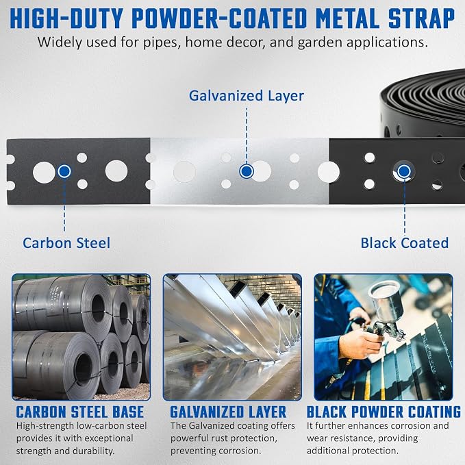 Black 1 Inch x 50FT Metal Strapping - Image 4