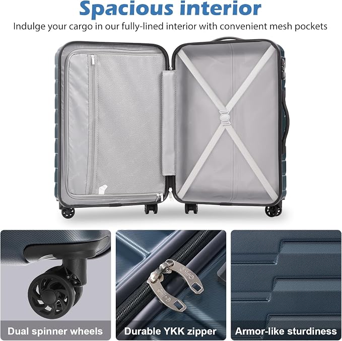 Coolife Medium Luggage Hardside Carry On - Image 5