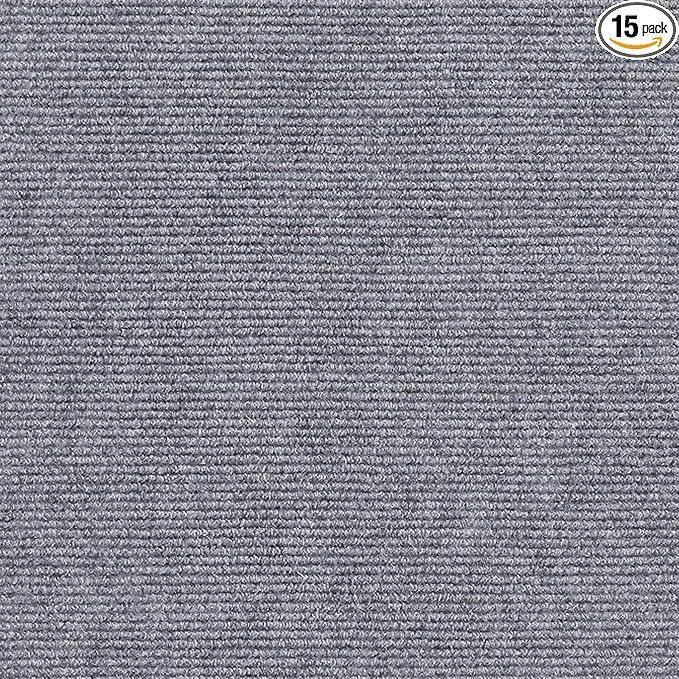 15pc 12" x 12" Self-Adhesive Carpet Tiles, Economical Temporary Flooring by Cvrtne