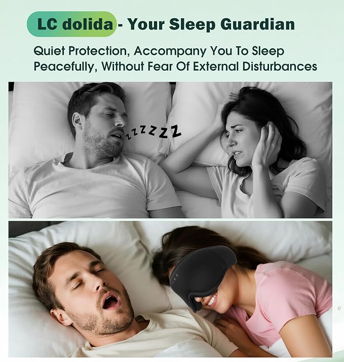 Sleep Mask with Headphones Bluetooth 5.4，LC-dolida 2025 New 3D Bluetooth Sleep - Image 7