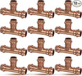 Copper Press Fittings 1/2 Inch Copper Press Tee Coupling 12PK, Zero Lead | by JIANBENKJ