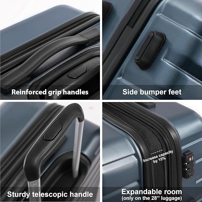 Coolife Luggage Sets, 3 Piece Hardshell Luggage Set - Image 4