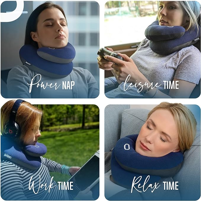 BCOZZY Travel Neck Pillow for Airplane – Patented Double Support for Head - Image 5