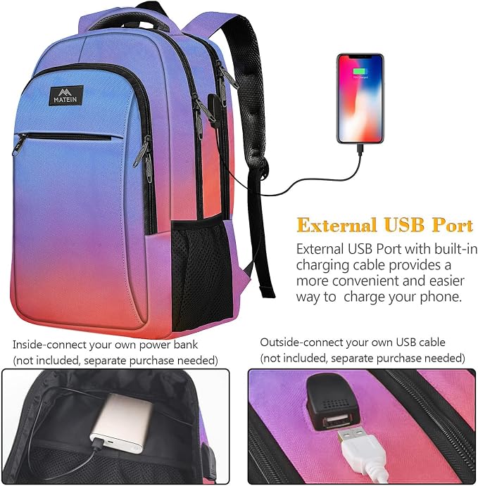 MATEIN Fashion Laptop Backpack, Slim Sturdy Travel Laptops Backpack - Image 2