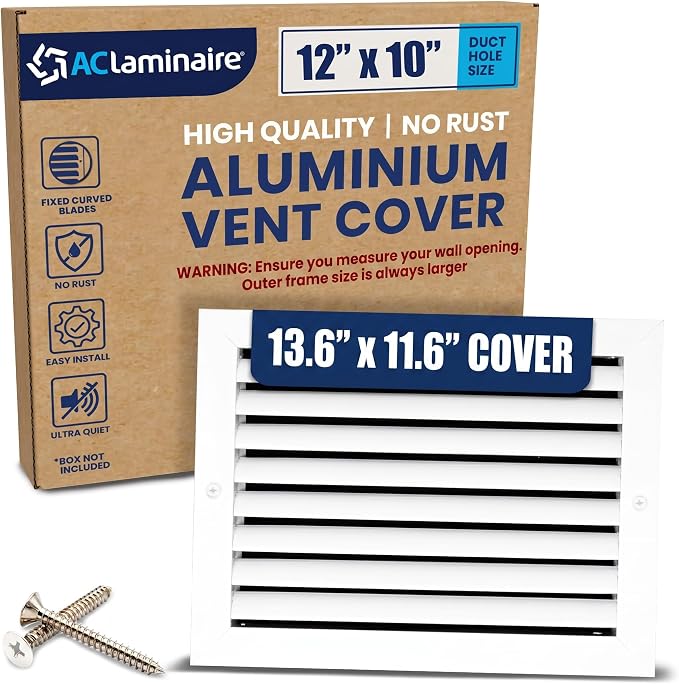 12x10 Aluminum Wall Ceiling Air Return Vent Cover HVAC Rustproof Grille by ACLAMINAIRE