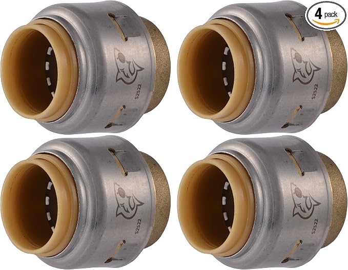 SharkBite Max 1/2 Inch Push Cap, Push to Connect Brass Plumbing Fitting by SharkBite