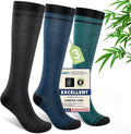 Compression Socks Women & Men, 15-20 mmHg Bamboo Viscose Knee High Soft Support by Unknown