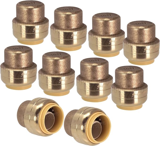 PROCURU 3/4-Inch PushFit End Cap, Push-to-Connect Plumbing Brass Fitting by PROCURU