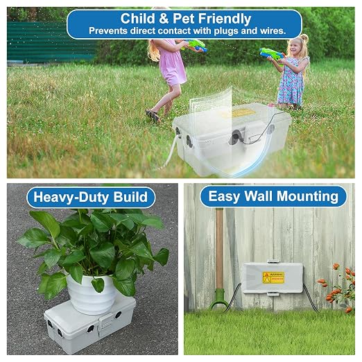Grey Outdoor Electrical Box Waterproof, Medium Weatherproof | 10.3 x 5.9 x 3.7 - Image 4