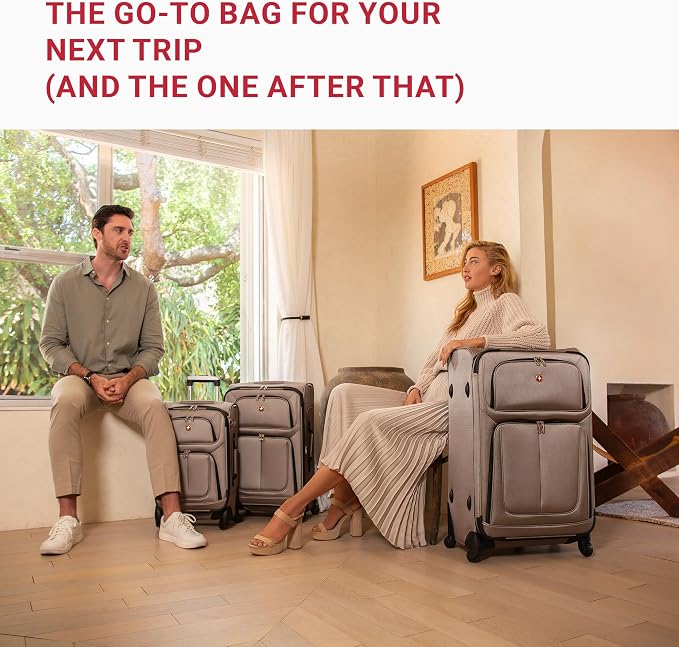 SwissGear Sion 3-Piece Set, Softside Expandable Luggage – 21 Inch Carry-On & 25 - Image 3